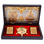 anciently Lakshmi Kuber Pocket Temple with Feng Shui Tortoise for Good Luck for Diwali Gift, House Warming Gifts, Return Gift Puja Box (Rectangle Shaped, Gold Plated, 1 Piece)