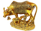 Prince Home Decor & Gifts Metal Kamdhenu Cow With Calf Statue Good Luck Holy Cow With Calf Statue/metal Cow With Calf for home decor/ Spiritual Showpiece Figurine Sculpture Vastu Decorative Handmade Home Office Showpiece Gifts