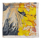 ONE ECHELON Satin Silk Small Neckerchief Square Scarf (Sunny Foliage)