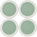Encasa XO Dining Table Mats, Round Ribbed Cotton, Heat Resistant Sage