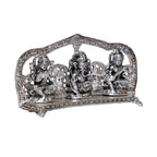 KridayKraft Silver Plated Laxmi Ganesha Saraswati Murti LGS Metal Statue Decorative Showpiece Figurines Religious Idol Sculpture for Decoration & Pooja Gifting Purpose