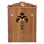 MIDU Pooja Mandir For Home Wall Hanging Mdf Wooden Temple With Door Brand (Wooden), 19 Cm