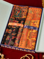 Pashmoda His and Her Gift Set of Kaani Shawls With Wooden Gift Box