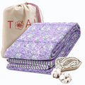 TOAIArt Premium Jaipuri Dohar | AC Blanket Summer Quilt | Hand Block Printed | 3 Layers | Reversible | 150GSM 100% Mulmul Cotton | 100% Cotton Flannel Filling | Single 60 X 90 |Lavender Kalamkari Kafalo
