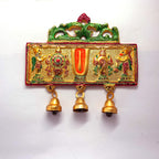KridayKraft Wall Hanging Tirupati Balaji Symbol Shankh Chakra Tilak with Hanuman ji and garud Statue Gold Plating Antique Decorative for Home & Office Table Showpiece Figurines