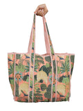 Ravaiyaa - Attitude is everything Women & Man Beautiful Printed Cotton Grocery Shopping Bag | Shoulder Bag | Cotton Tote Bag | Travel Tote Bags 18x5.5x16 Inch (Peach Peacock Garden)