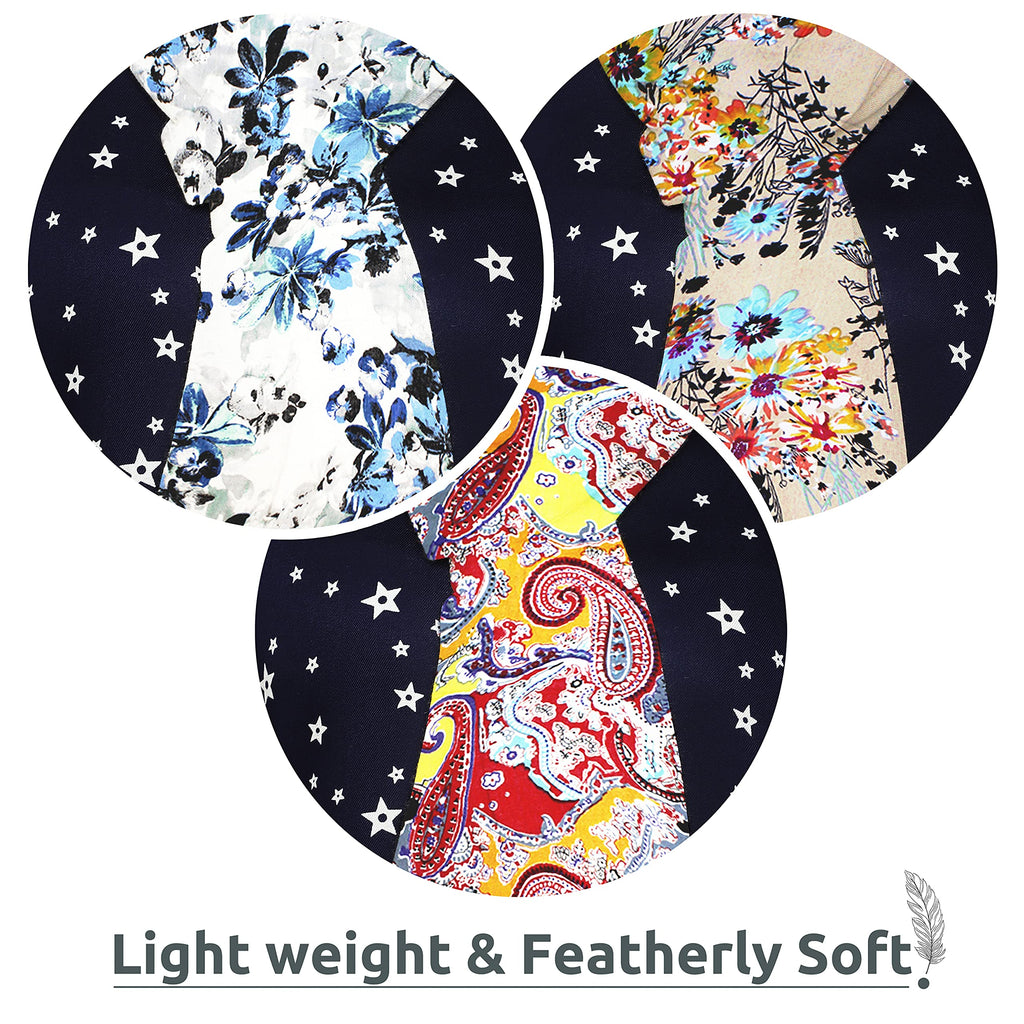 bratkrok WOMEN'S TRENDY FLORAL PRINTED RAYON SCARVES/STOLES MULTICOLOUR (PACK OF 3)