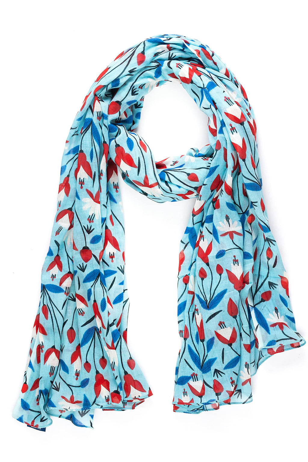 AQVA Printed Cotton Scarf for Women Stylish (Tabiyat sky) | Head and Face Cover Scarf for Girls with 100% Cotton | Soft & Lightweight Scarves/Stoles for all Weather (72 x 43 in)