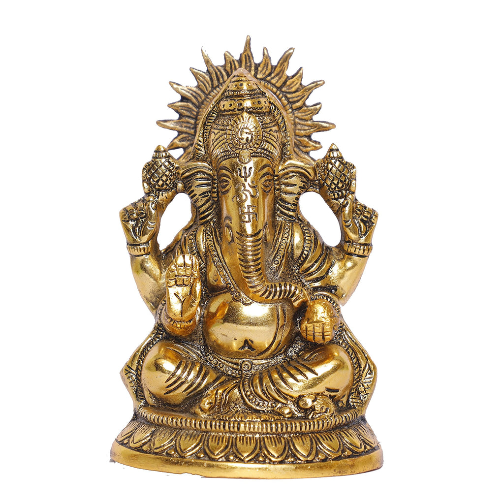 KridayKraft Ganesha Metal Statue,for Temple Pooja,Ganesha Idol Murti Decorative Your Home,Office & Religious Gift Article,Ganpati ji Sculpture Sowpiece Figurine...
