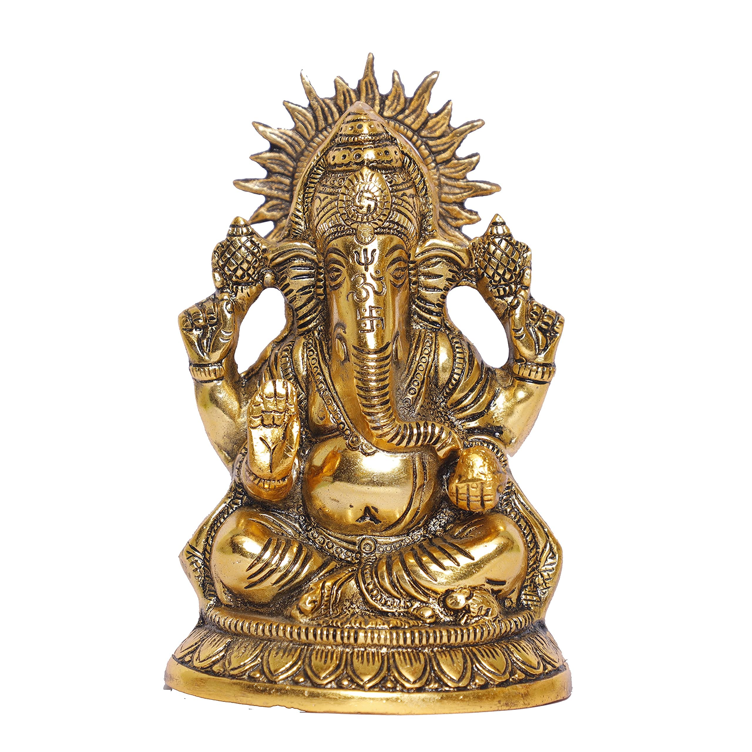 KridayKraft Ganesha Metal Statue,for Temple Pooja,Ganesha Idol Murti Decorative Your Home,Office & Religious Gift Article,Ganpati ji Sculpture Sowpiece Figurine...