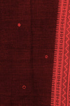 Exotic India Men's Kutch with Woven Border and Embroidered Mirrors Pure Wool Shawl (SWI77--black-and-red)