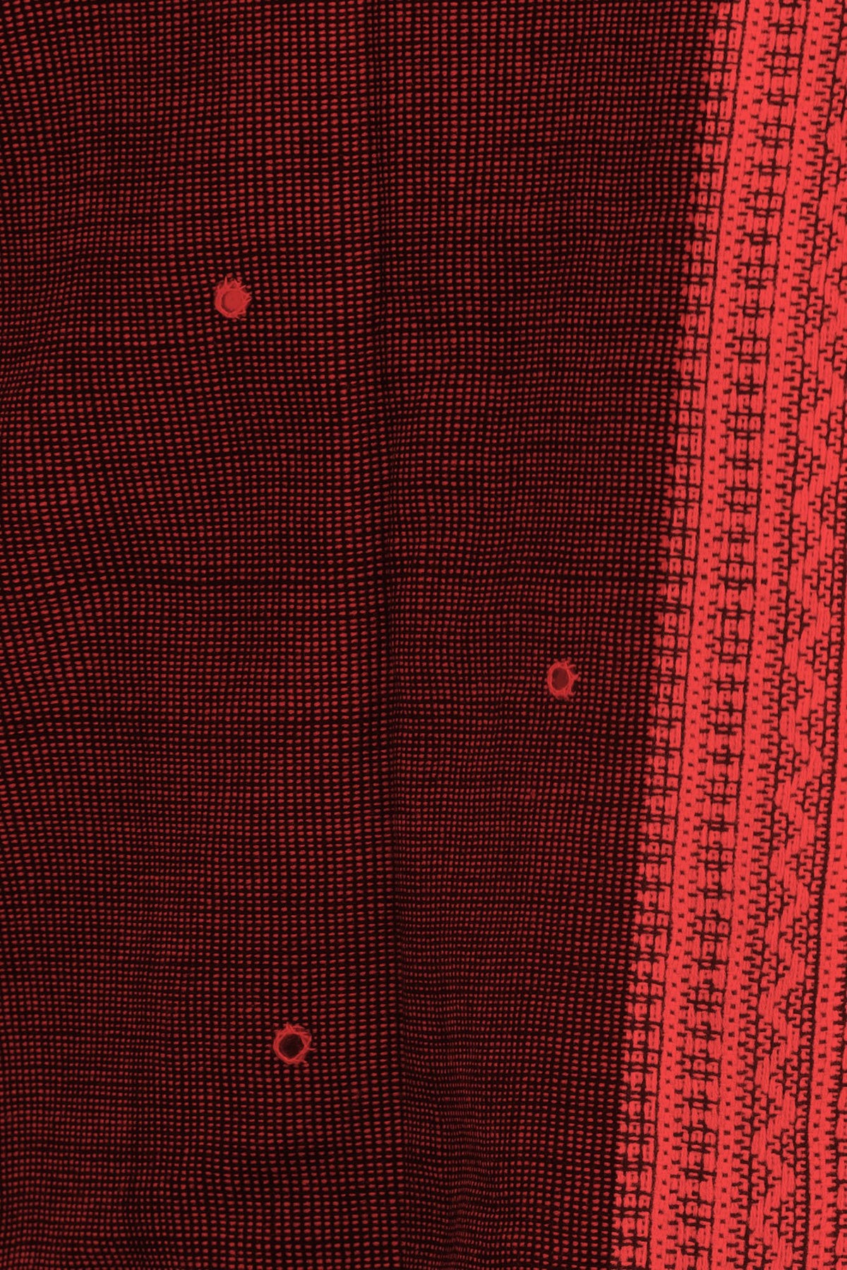 Exotic India Men's Kutch with Woven Border and Embroidered Mirrors Pure Wool Shawl (SWI77--black-and-red)