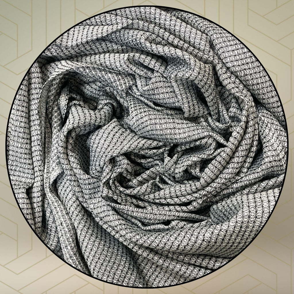 FAHABO Shimmer Woven Cotton Blend Scarf for Women – Lightweight Hijab & Stole Wrap | 73 x 29 Inches (Black)