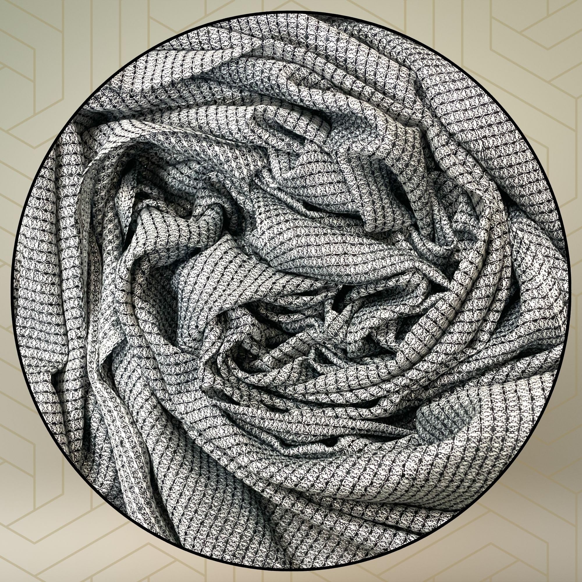 FAHABO Shimmer Woven Cotton Blend Scarf for Women – Lightweight Hijab & Stole Wrap | 73 x 29 Inches (Black)