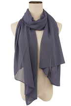 YOUR SMILE for Women Lightweight Breathable Solid Color Soft Chiffon Long Fashion Scarves Sunscreen Shawls (Dark Blue)