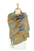 Paskmlna Paisley Pattern Tow Layered Woven Pashmina Shawl Scarf Wrap Stole (A18-018)