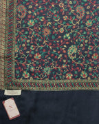 Naureen Women Faux Pashmina Kani Stole with Floral Motifs and Zari Accents, Soft and Lightweight, For Summer and Winter, 28x80 inch