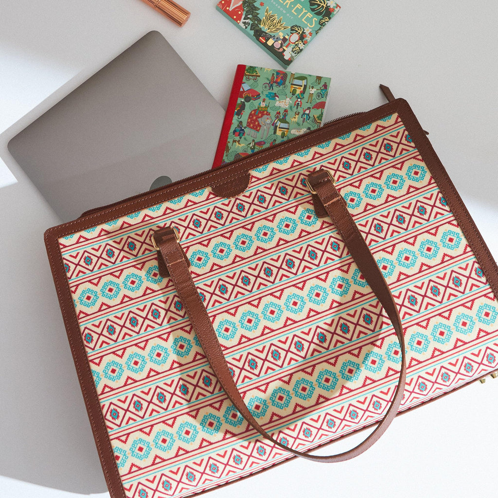 TEAL BY CHUMBAK Office Tote Bag for Women | Stylish Shoulder Bags for College | Professional Canvas Tote Bag | Laptop-Friendly College Bag