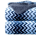 A Brand New - Umi Sherpa Zigzag Blanket for Winter Single Size 220GSM, Super Soft AC Blanket Single Bed, Ideal for Mild Winters, 60x90 inches (Blue & Grey, Single) Kafalo