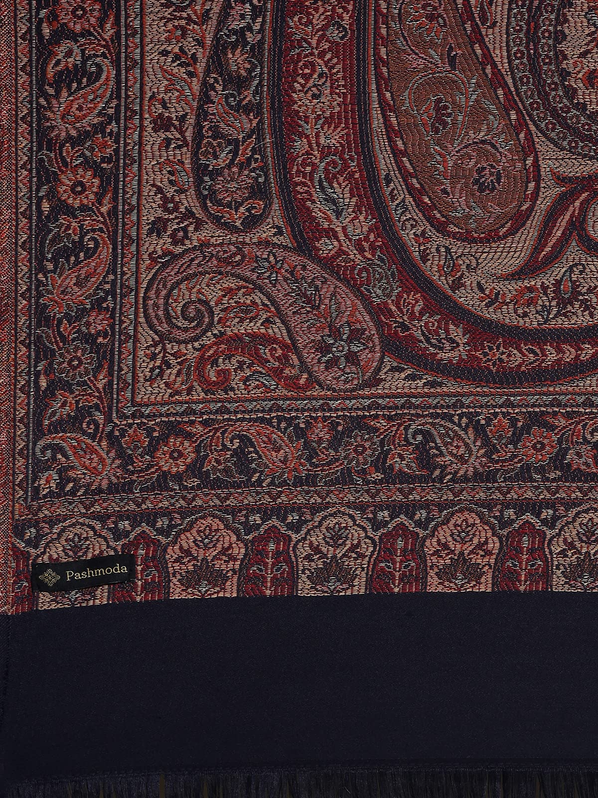 Pashmoda Women Shahnaz Antique Jamawar Shawl (Size: 101 X 203 CM)