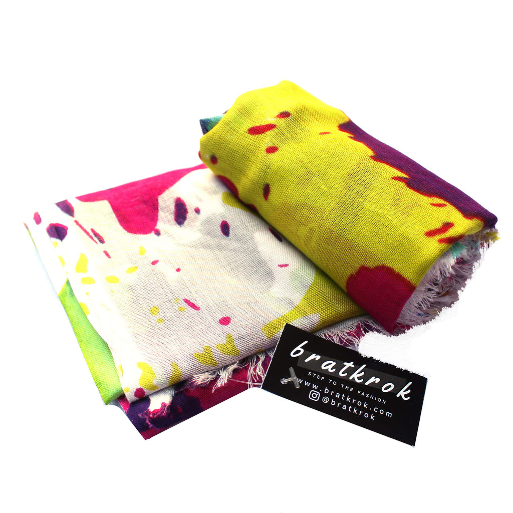 bratkrok WOMEN'S TRENDY FLORAL PRINTED RAYON SCARVES/STOLES MULTICOLOUR (PACK OF 3)