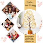 HindCraft Citrine Gemstone Crystal Tree Good Luck Showpiece for Home Decor Items Crystals Gemstones Bonsai Money Tree for Good Luck, Decoration Gift Item, Golden Wire, 10-12 inch