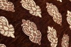 DECOMIZER Jacquard Geomteric Bolster Cover Set | 16x32 Inches | 200 Tc | Dewan Round Pillow Covers | Bed Side Long Pillow Case - (Ambi Coffee - Set of 2)
