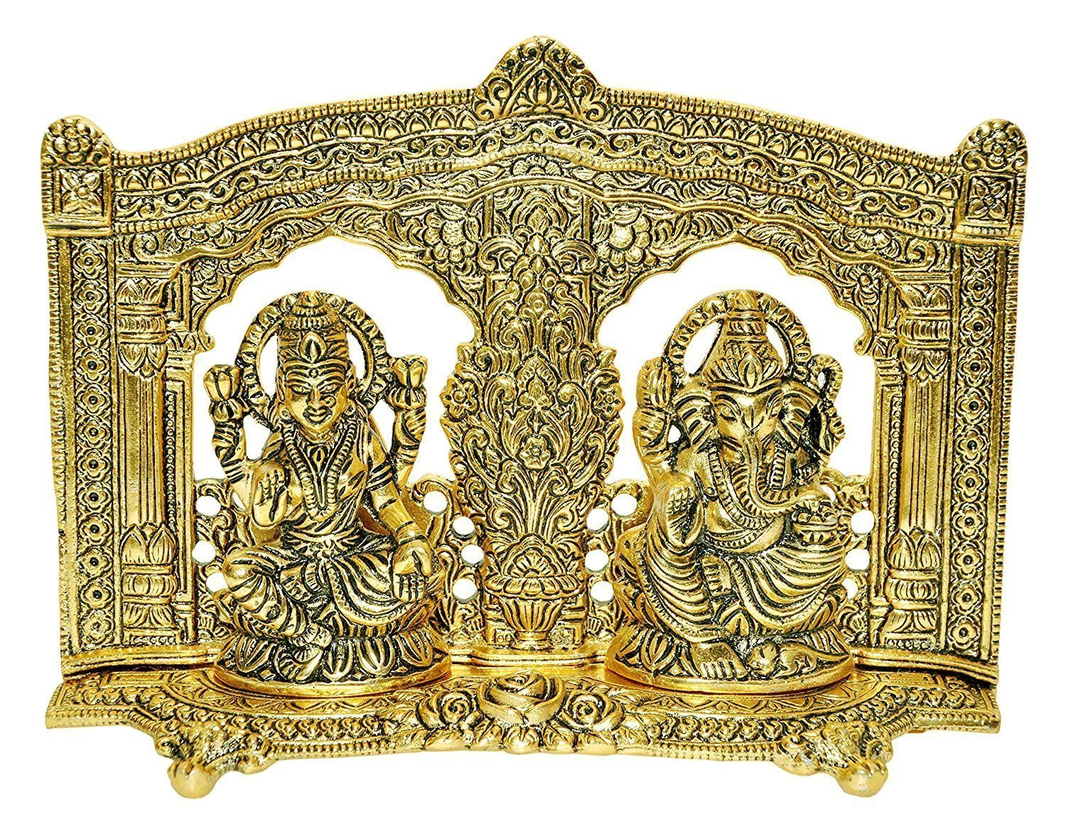 KridayKraft Laxmi Ganesh Idol Showpiece Metal Lakshmi Ganesh Statue Diwali Home Decoration Items Lakshmi Ganesh for Diwali puja