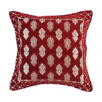 DECOMIZER Jacquard Geomteric Cushion Covers 24 inch x 24 inch Set of 3 Ethnic Motifs Cushion Covers,Design- Ambi,Color- Maroon-240 TC