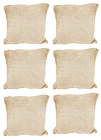 House of Quirk Polar Fleece Fabric Cushion Cover with Zipper Pack of 6 (Cream, 45 x 45 cm)