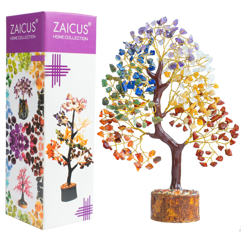 ZAICUS Seven Chakra Crystal Tree Showpiece for Home Decoration | 8-10 Inch