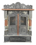Brilliant Home Designs Aluminium & Copper Oxidized Home Temple Mandir/Ghar mandir/Pooja mandir (L-15 Inches B-7 Inches)