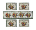 Galaxy Home Decor Washable Cotton Linen Jacquard Fabric Rectangular Dining Table Table Mats, 4 Pieces with Runner (Basket Design, Multicolor, Mat 13x18 inches and Runner 13x54 inches) Kafalo