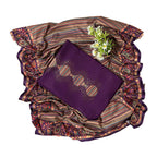 EJS Women's Winter Unstitched Woolen Pashmina Digital Printed Swarovski Work Salwar Suit Dress Material With Soft/Pashmina Shawl (Noor-e-Amethyst)