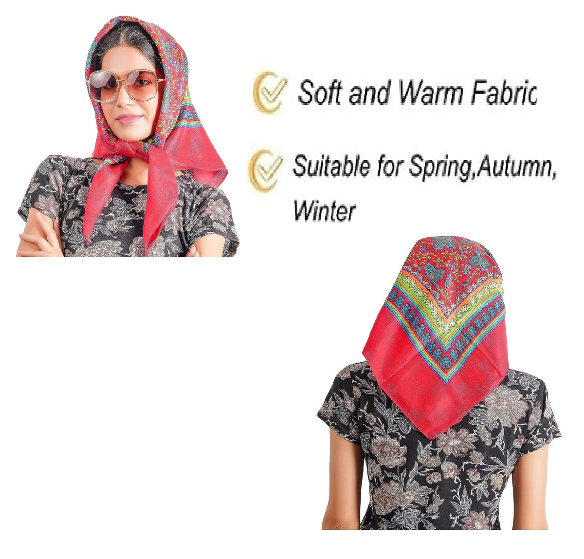 KETKAR Wool Women's Cold Weather Scarves & Wraps Scarf_Pack Of 1,Red, For Female
