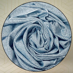 FAHABO Shimmer Woven Cotton Blend Scarf for Women – Lightweight Hijab & Stole Wrap | 73 x 29 Inches (Dark Blue)