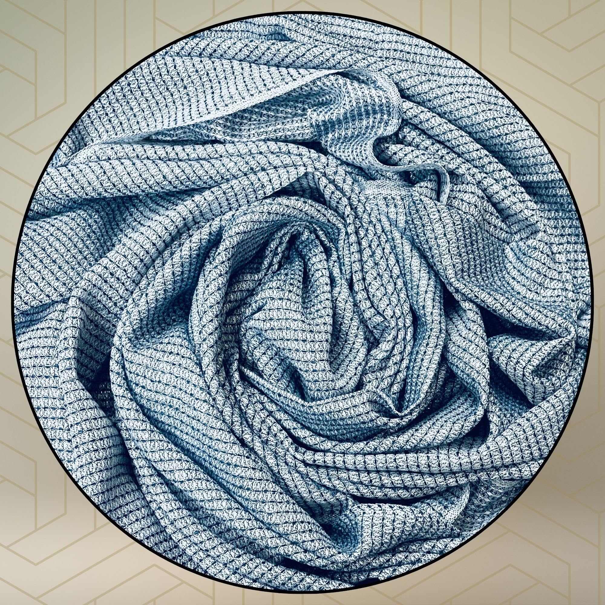 FAHABO Shimmer Woven Cotton Blend Scarf for Women – Lightweight Hijab & Stole Wrap | 73 x 29 Inches (Dark Blue)