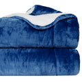CHANDRAVATI Micromink Sherpa Blanket | Polyester Flannel Double Bed Blanket | Soft, Cozy & Comfortable Solid Plain Bedding for Winter & AC Use (Sky Blue, Double, 200 TC) Kafalo