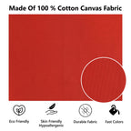 Yellow Weaves Cotton 250 TC Canvas Decorative Cushion Covers, (24 X 24 Inches), Set Of 2, Red