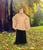Mehar Hijab's Women's Stylish Hijab Solid Polycotton Feel Good Fabric HANANA Sleeve Hijab Free Size (Skin)