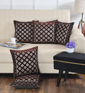 DECOMIZER Jacquard Geomteric Cushion Covers 16 Inch X 16 Inch Set Of 5 Ethnic Motifs 240 TC Cushion Covers,Design- Diamond,Color- Coffee