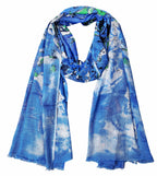 Fabtone Women’s Scarf/Stole | Blue Multi Abstract Print | Soft Lightweight Fabric | 70x180 cm | All-Season Summer Wrap | Stylish Neck Scarf for Women | Sun & Dust Protection