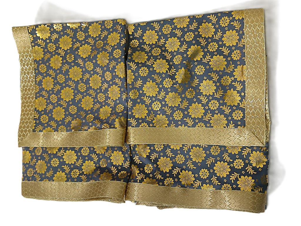 Lakshmi Maa Collection's Rumala Sahib Double Set Gray Golden with Beautiful gota (4 PEC.)