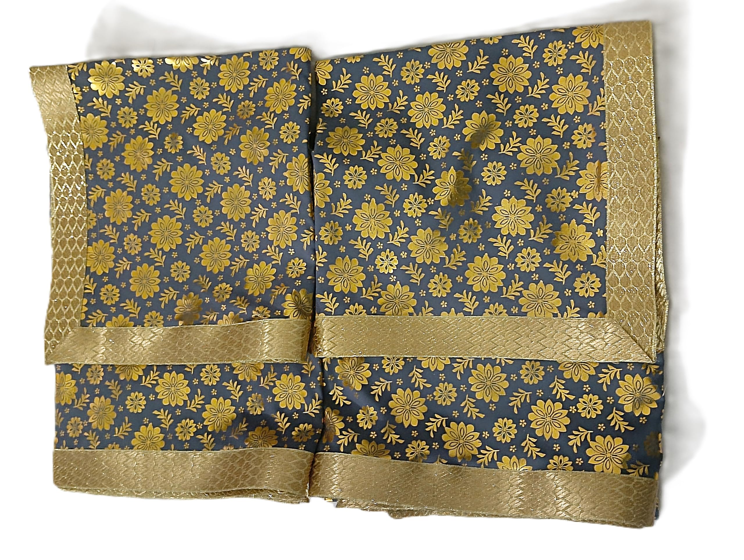 Lakshmi Maa Collection's Rumala Sahib Double Set Gray Golden with Beautiful gota (4 PEC.)