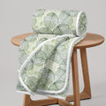 Divine Casa 120 GSM Glace Cotton Single Bed Dohar | Lightweight AC Blanket | Reversible Leaf Print Quilt | 210 x 140 CM, Garden Green Kafalo