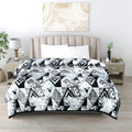 Gullivar Davos Premium Flannel Printed Double Bed AC Blanket 230x240 cm | 300 GSM Ultra Soft Breathable All-Season Blanket for AC, Summer & Mild Winter | Luxury Comfort Throw -Black & White Kafalo