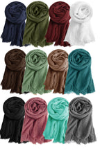 ICW Women'S Premium Wrinkle Ironless Crinkled Cotton Hemp Summer Scarf Stoles Shawl for Female Head Scarves For Girls (PACK OF 12), Assorted
