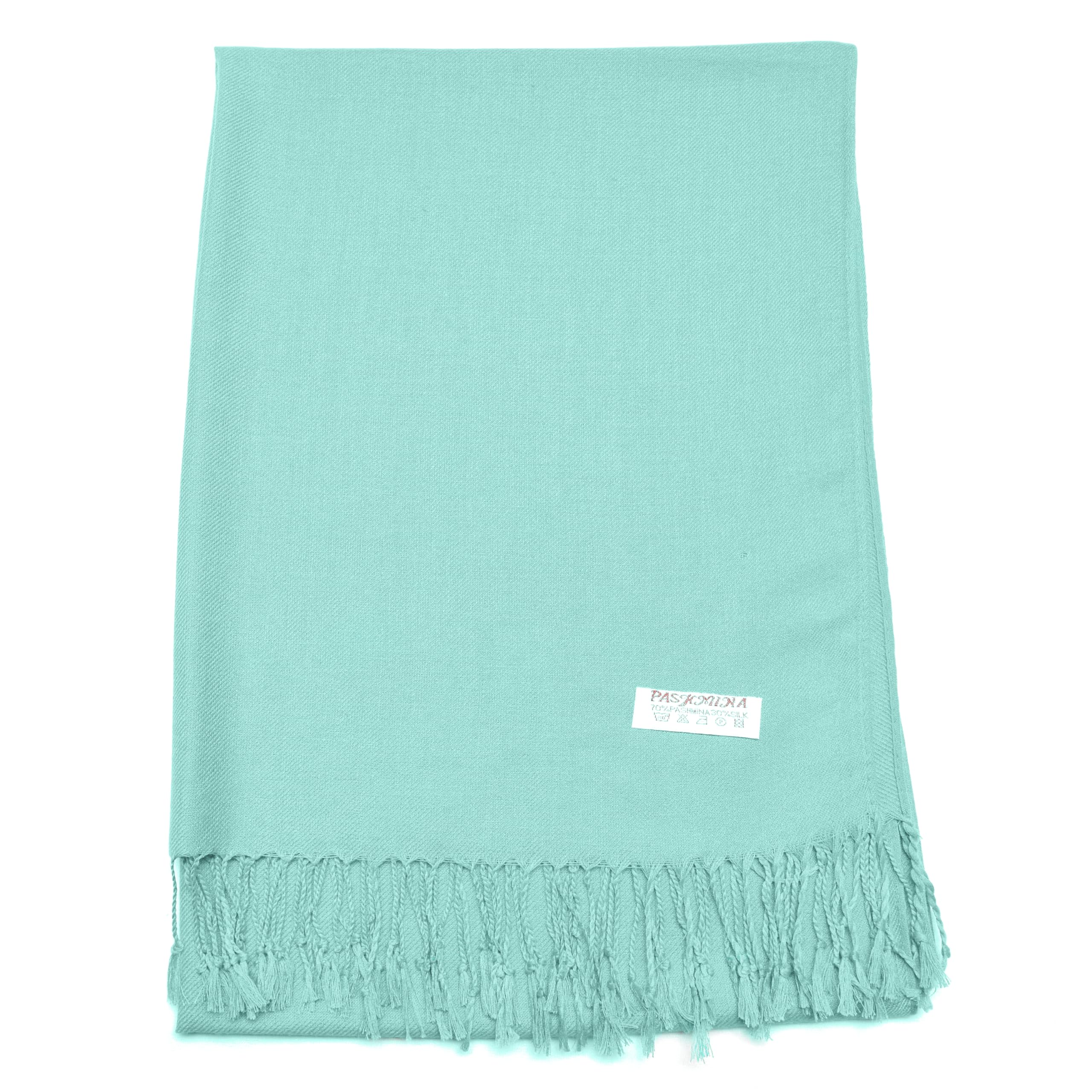 Gelante Plain Soft Pashmina Shawl Wrap Scarf Solid Colors., Aqua Blue, One Size