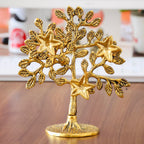 Metal Kalpavriksha Tree for Home Decor - Golden Wish Fulfilling Tree Metal Showpiece for Temple, Vastu, Office Table & Gifting Banyan (No 1 Golden)