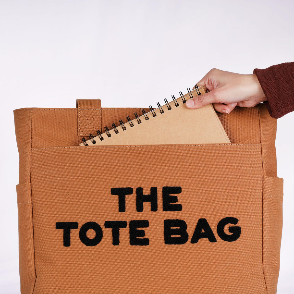 TSANTA U Shaped Canvas Tote Bag, 35.56x33.02 cm with 10.8 cm Gusset, Cotton, Zipper Closure, Laptop Compartment (Tote Bag)